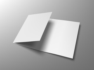 3D A4 Three Fold Blank Brochure Template