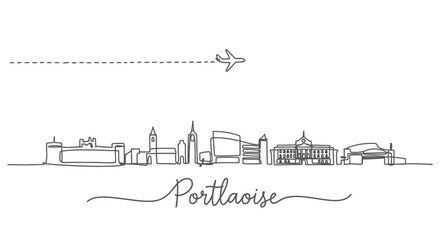 Obraz premium Portlaoise Skyline Ireland Landmark Minimal.