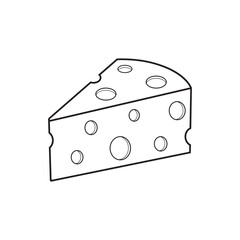 Cheese outline coloring page kids template