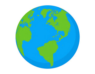 Fototapeta premium Flat Earth Vector Map Symbol Transparent