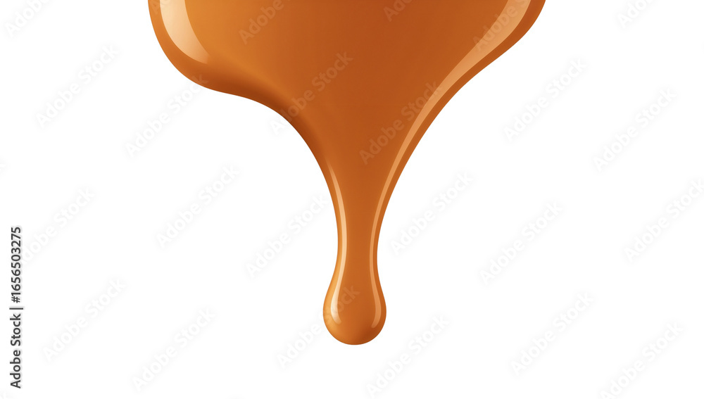 Poster Golden fluid descent a mesmerizing display of caramel syrup on an abstract canvas