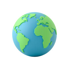 Fototapeta premium Three-dimensional Earth globe with raised continents ideal for graphics and presentations with a