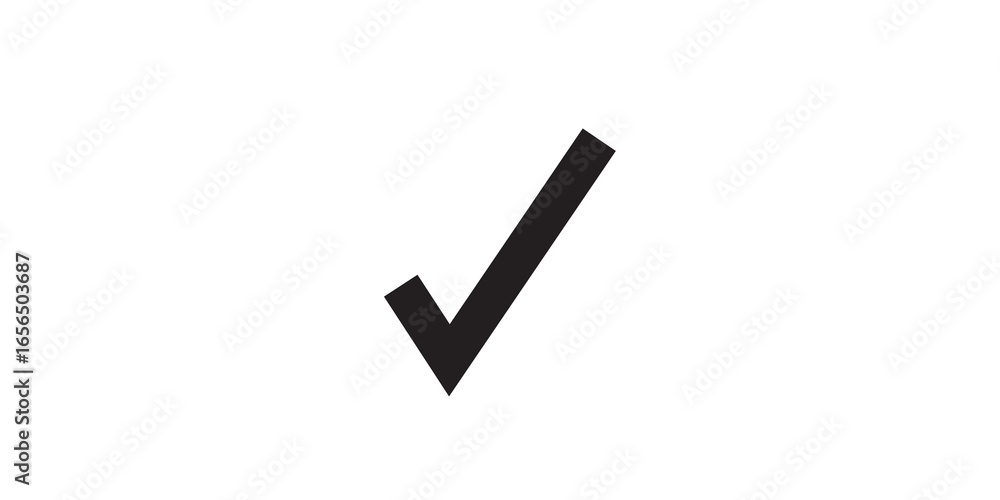 Poster isolated dark gray check mark on a black background indicating completion or yes isolated on transpa