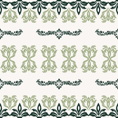 Vintage Green Damask style Seamless Pattern