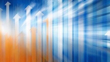 Abstract dynamic composition with upward-pointing white arrows featuring gradient effects,