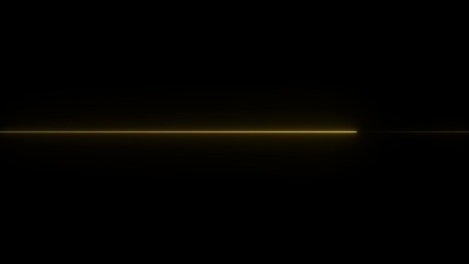 Thin Yellow Neon Line Across Black Background Abstract Bright image