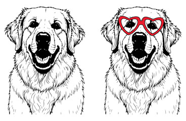 Great Pyrenees Dog Breed Heart Sunglasses