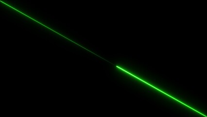 Bright Green Neon Line Diagonal Across Black Background abstract image