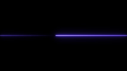 Bright Neon Purple Line Across Black Background Horizontal Light abstract clean