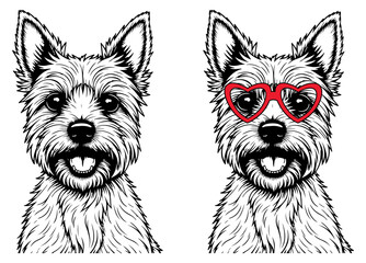 Yorkshire Terrier Dog Breed Heart Sunglasses