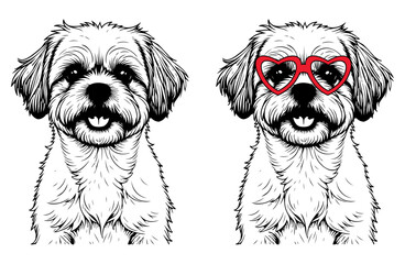 Shih Tzu Dog Breed Heart Sunglasses