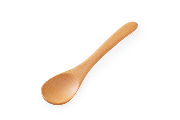木のスプーン(白背景)　Wooden Spoon on White Background