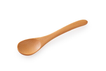 木のスプーン(白背景)　Wooden Spoon on White Background