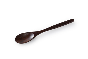 木のスプーン(白背景)　Wooden Spoon on White Background