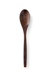 木のスプーン(白背景)　Wooden Spoon on White Background