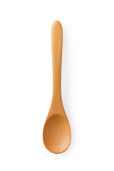 木のスプーン(白背景)　Wooden Spoon on White Background