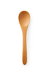 木のスプーン(白背景)　Wooden Spoon on White Background
