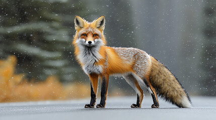 &ldquo;Wild Animal Standing in Snowy Landscape Looking Directly &ndash; Winter Wildlife Scene&rdquo;