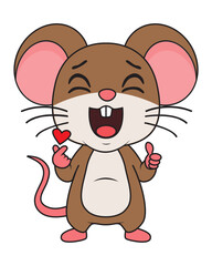 cute mouse animal cartoon illustration