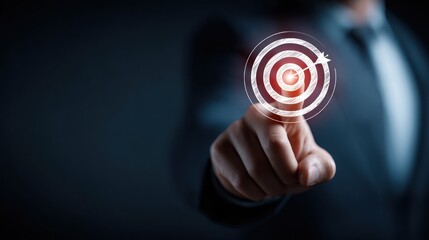 Businessman targeting goals
