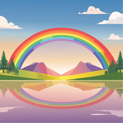 abstract landscape with crystal Light rainbow Prism Glare Reflection Effect