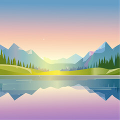 abstract landscape with crystal Light rainbow Prism Glare Reflection Effect