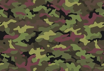 Fototapeta premium Trendy seamless camouflage pattern in vector format, ideal for textile and fashion prints, shapes, abstract