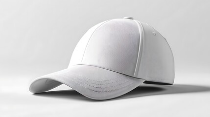 Render white baseball cap isolated on the white background 