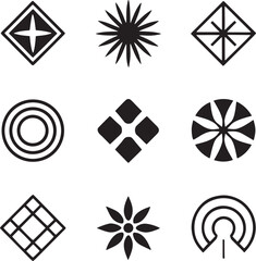 Minimalist Geometric Shapes and Abstract Symbols