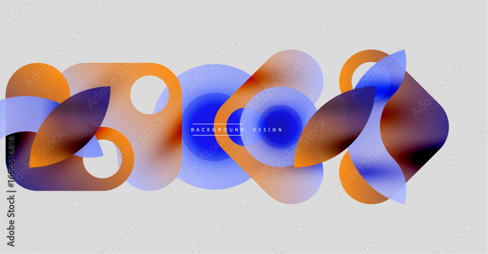Poster abstract fluid shapes overlap, creating vibrant color gradients. modern design element for backgroun