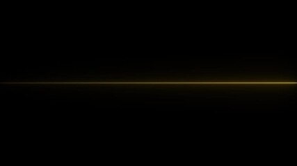 Glowing Yellow Horizontal Line on Black Background Abstract Minimalist Sci Fi Futuristic Technology Concept