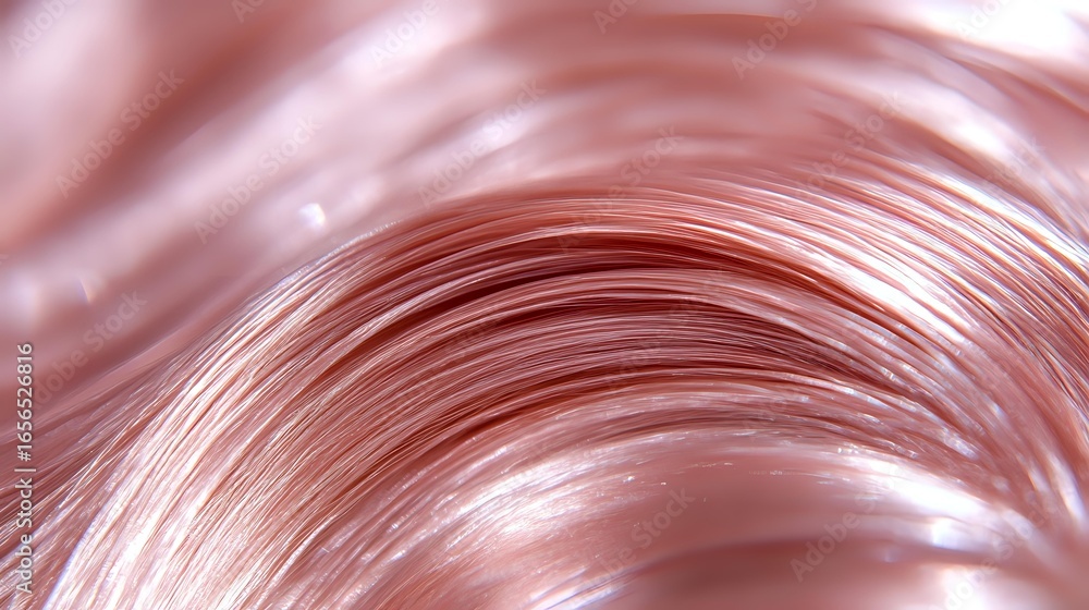Poster luxurious rose gold metallic waves with silky smooth texture and gentle flowing curves create elegan