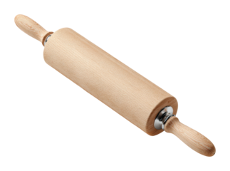Baking essentials rolling pin in kitchen cooking tools home setup isolated on transparent background, png