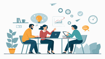 Team of Professionals Collaborating on Business Strategy and Ideas