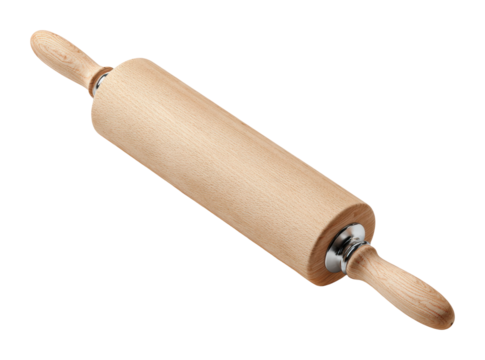 Baking essentials rolling pin in kitchen cooking tools home setup isolated on transparent background, png