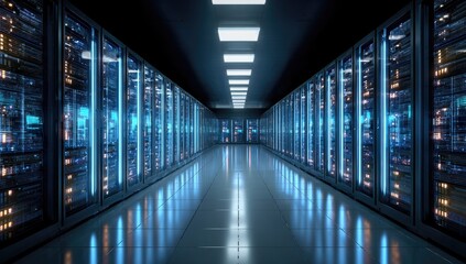 Fototapeta premium High-tech server room interior