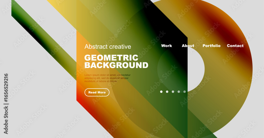 Poster abstract geometric background design. vibrant colors blend, creating modern website header or banner
