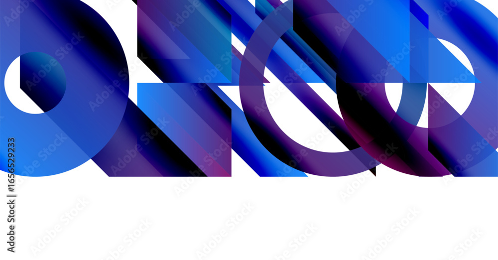 Aufkleber abstract composition features overlapping blue, purple shapes. minimalist design with white space cr