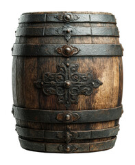 Fototapeta premium Crafting vintage wood barrel artisan workshop product isolated on transparent background, png