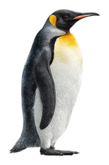 Obraz premium Majestic penguin standing on ice antarctica wildlife isolated on transparent background, png
