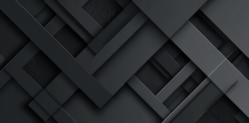 Abstract geometric pattern of dark gray intersecting rectangles
