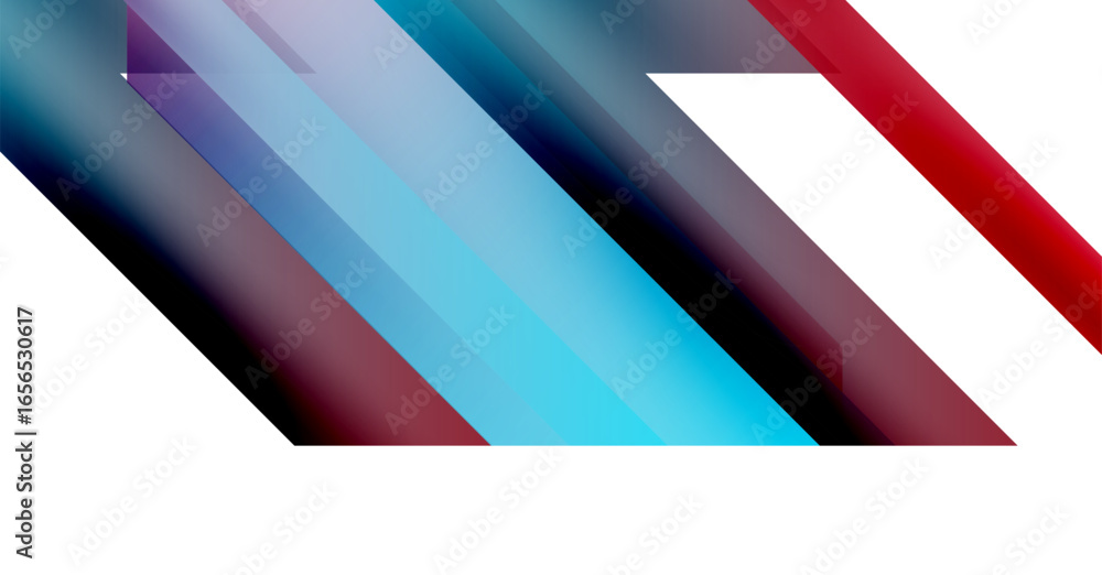 Poster abstract geometric shapes overlap, creating vibrant color gradients. diagonal lines dominate composi