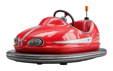 Exciting bumper car ride experience at amusement park fun environment isolated on transparent background, png