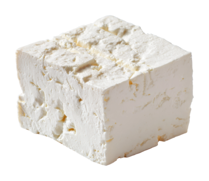 Tofu block preparation kitchen food isolated on transparent background, png