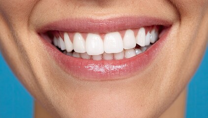 Fototapeta premium Close-up of a woman's smiling teeth