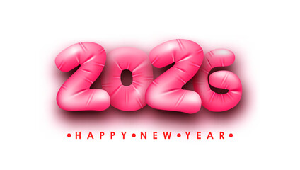 3D Inflated Balloons Numbers 2026 On White