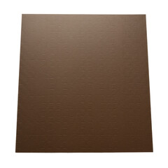 Fototapeta premium Pristine sheet of premium dark tan embossed leather paper with intricate geometric pattern, perfectly flat on transparent background, no shadows, top-down view, sharp focus, UHD photography,