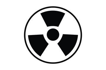 Radioactive Icon, radiation warning sign. Radioactive symbol warning caution sign icon.