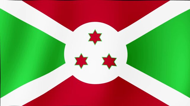 Beautiful and spectacular flag of BURUNDI waving harmoniously.