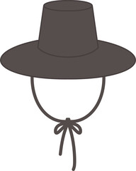 한국 전통 의상에 사용하는 갓 일러스트